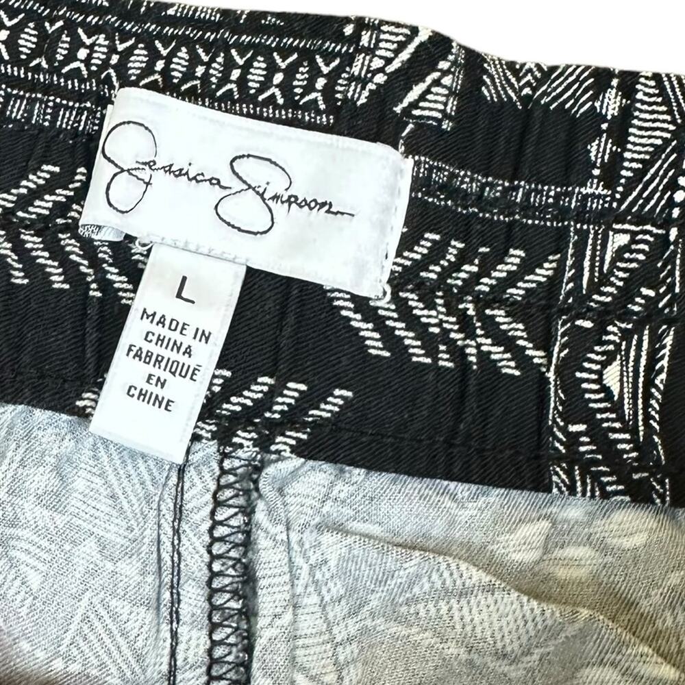Jessica Simpson Print Pull On Cropped Pants Black Large - Picture 5 of 8